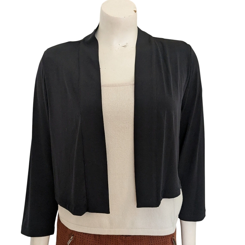 Calvin Klein Jersey Knit Black Bolero Jacket Size Large